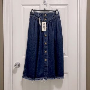NWT WHIT Frayed Denim Skirt size 2 Indigo from Anthropologie